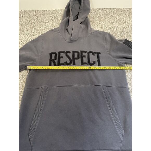 UNDER ARMOUR PROJECT ROCK Hoodie Mens Small Gray RESPECT Veterans Sweatshirt - Picture 9 of 10